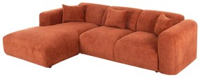 CORNER SOFA (LEFT) BRICKEN  BRICK RED FABRIC 110-282x98-160x72Hcm.