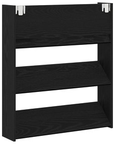 vidaXL Ράφι Παπουτσιών Τοίχου - Μαύρη Δρυς, 80 x 18 x 90 εκ, Από Ξύλο
