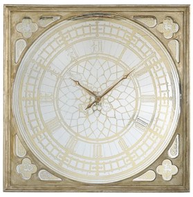 Artekko Clock Ρολόι Τοίχου MDF/Γυαλί Χρυσό (124.5x6.4x124.5)cm