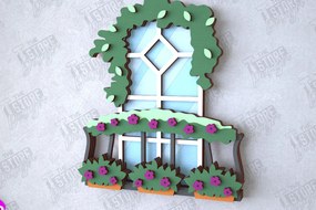 Σετ των 3 Intra απο ξύλο plywood 3mm-4mm πάχος - Διακοσμητικό Μπαλκόνι με στρώσεις | Διακόσμηση τοίχου Δίασταση 20x20 cm INTRAFABR-112089027