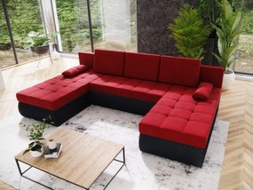 Γωνιακός καναπές Malaga-Kokkino-Mauro