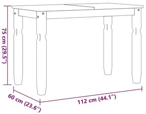 Τραπεζαρία Corona 112 x 60 x 75 εκ. από Μασίφ Ξύλο Πεύκου - Καφέ