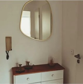 Stewehome Ασύμμετρος καθρέφτης τοίχου από γυαλί 75x55 cm