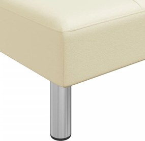 vidaXL Ανάκλιντρο Κρεμ από Συνθετικό Δέρμα