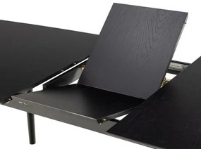 Τραπέζι Oakland 806, Μαύρο, 75x90x180cm, 37 kg, Επιμήκυνση, Ινοσανίδες μέσης πυκνότητας, Φυσικό ξύλο καπλαμά, Ξύλο, Ξύλο: Καουτσούκ | Epipla1.gr