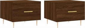 vidaXL Τραπεζάκια Σαλονιού 2 τεμ Brown Oak 50x50x40 εκ Επεξ. Ξύλο