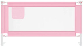 vidaXL Μπάρα Κρεβατιού Προστατευτική Ροζ 160 x 25 εκ. Υφασμάτινη