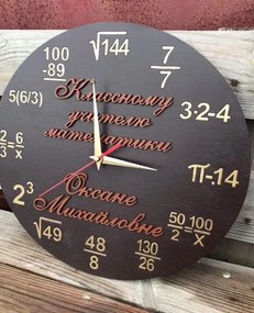 Intra απο ξύλο plywood 3mm-4mm πάχος – Ρολόι τοίχου για δασκάλα μαθηματικών 12x15 cm INTRAVECTRY-MY544096