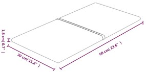 Πάνελ Τοίχου 12 τεμ. Μπορντό 60x30 εκ. 2,16 μ² Βελούδο - Κόκκινο
