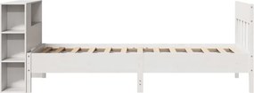 vidaXL Κρεβάτι Βιβλιοθήκη Χωρίς Στρώμα Λευκό 75x190 εκ Μασίφ Πεύκο