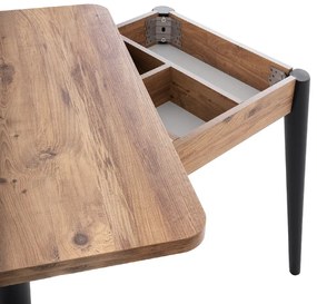 Τραπέζι Dolunay Megapap επεκτεινόμενο χρώμα atlantic pine - μαύρο 100x60(120x100)x79,5εκ.