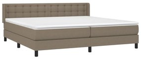 Κρεβάτι Boxspring με Στρώμα Taupe 200x200 εκ. Υφασμάτινο - Μπεζ-Γκρι