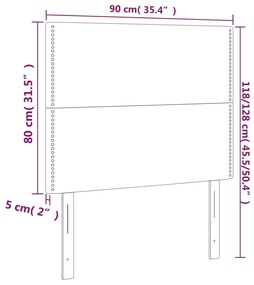 vidaXL Κεφαλάρι Κρεβατιού LED Σκούρο Μπλε 90x5x118/128 εκ. Βελούδινο