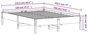 Σκελετός Κρεβατιού Χωρίς Στρώμα 120x190 εκ Μασίφ Ξύλο Πεύκου - Καφέ