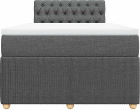 vidaXL Κρεβάτι Boxspring με Στρώμα Σκούρο Γκρι 120x200 εκ. Υφασμάτινο