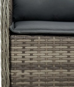 vidaXL Σετ Τραπεζαρίας Κήπου 9 τεμ. Γκρι Συνθ. Ρατάν με Μαξιλάρια