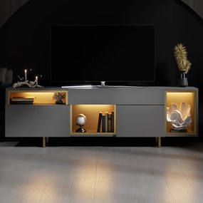 Έπιπλο Τηλεόρασης Ανθρακί / Χρυσό IDEDROS 180x32x55