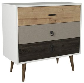 Συρταριέρα ArteLibre KIMOLOS Λευκό/Φυσικό/Καφέ 80x40x79cm-14410119