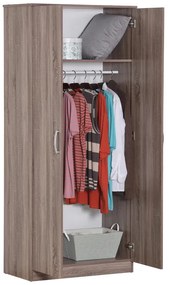 Ντουλάπα ρούχων δίφυλλη Zelia σε sonoma-oak απόχρωση 79x42x180εκ