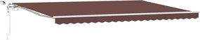vidaXL Τέντα Πτυσσόμενη Αυτόματη με LED Καφέ 500x300 εκ.