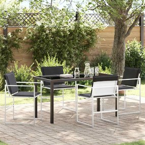 vidaXL Σέτ φαγητού για κήπο 5 pcs Λευκό 140 x 70 x 73 cm