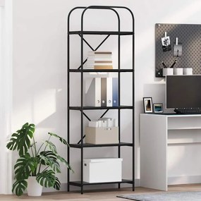 vidaXL Ράφι Βιβλίων Μαύρη δρυς 60 x 30 x 183 εκ Επεξεργασμένο ξύλο