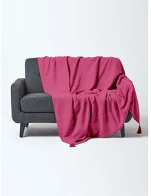Ριχτάρι Βαμβακερό Υφαντό Fuchsia 3θέσιο