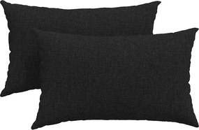 vidaXL Μαξιλάρι Καναπέ 2 pcs Μαύρο 50 x 30 cm ύφασμα