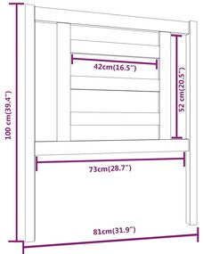 vidaXL Κεφαλάρι Κρεβατιού Μελί 81 x 4 x 100 εκ. από Μασίφ Ξύλο Πεύκου