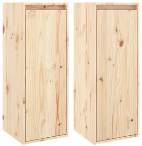 vidaXL Ντουλάπια Τοίχου 2 τεμ. 30 x 30 x 80 εκ από Μασίφ Ξύλο Πεύκου