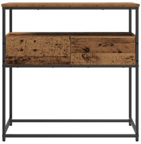 vidaXL Τραπέζι κονσόλας Παλιό Ξύλο 75x40x75 εκ. Συνθετικό Ξύλο και Χάλυβας
