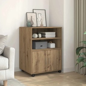 vidaXL Ντουλάπι Τροχήλατο Αρτισιανή Δρυς 60x48x81 εκ. από Επεξ. Ξύλο