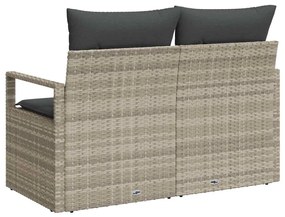vidaXL Καναπές Κήπου με μαξιλάρι Γκρι 120 x 62 x 69εκ συνθετικό ρατάν