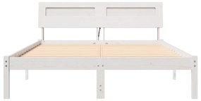 vidaXL Σκελετός Κρεβατιού Λευκό 140 x 190 cm Συμπαγές ξύλο πεύκου