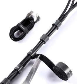 Baseus Tool Rainbow Circle Hook and Loop Straps / Velcro ταινία οργάνωσης καλωδίου velcro 1m Μαύρο (ACMGT-E01)