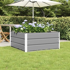 vidaXL Γλάστρα Ανοιχτό γκρι 100 x 100 x 45 cm Ατσάλι