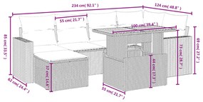 vidaXL Σαλόνι Κήπου Σετ 7 τεμ. Μπεζ Συνθετικό Ρατάν με Μαξιλάρια