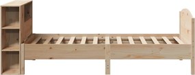 vidaXL Κρεβάτι Βιβλιοθήκη Χωρίς Στρώμα 75x190 εκ Μασίφ Ξύλο Πεύκο