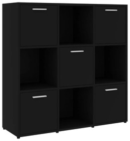 vidaXL Βιβλιοθήκη Μαύρη 90 x 30 x 90 εκ. από Επεξ. Ξύλο