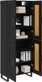 vidaXL Highboard Μαύρη Οξυά 69,5 x 34 x 180 εκ. Επεξεργασμένο ξύλο