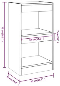 Βιβλιοθήκη/Διαχωριστικό Χώρου Καφέ Δρυς 40x30x72 εκ. - Καφέ