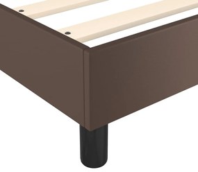vidaXL Πλαίσιο Κρεβατιού Καφέ 140x190 εκ. από Συνθετικό Δέρμα