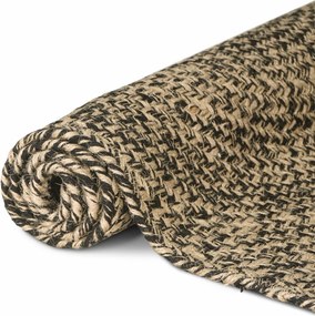 vidaXL Χαλί Περιοχής Φυσικό και Μαύρο 140 x 200 cm Γιούτα