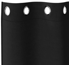 vidaXL Κουρτίνες με κουρτίνες 2 pcs Μαύρο 140x140cm Πολυεστέρας