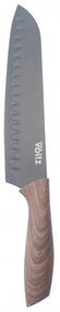 Μαγειρικό μαχαίρι Santoku Oliver Voltz OV51633WS, 18 cm, Εργονομική λαβή, Καφέ