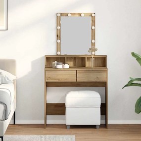 vidaXL Τουαλέτα με Καθρέφτη και LEDs από Ξύλο Καρυδιάς