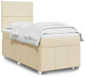 ΚΡΕΒΑΤΙ BOXSPRING ΜΕ ΣΤΡΩΜΑ ΚΡΕΜ 90X190 ΕΚ.ΥΦΑΣΜΑΤΙΝΟ 3293821