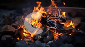 Intra Συλλεκτικό Ξύλινο Παζλ Plywood 4mm - Άνετη φωτιά με φλόγες που χορεύουν Σε Ξύλινο Κουτί - Διαστάσεις: 10x10 cm – 25 κομμάτια