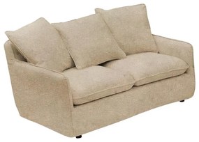 2-seater sofa Interest beige fabric with three pillows 140x85x90cm 140x85x90 εκ.