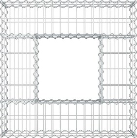 vidaXL Ανασηκωμένο κρεβάτι gabion Ασημί